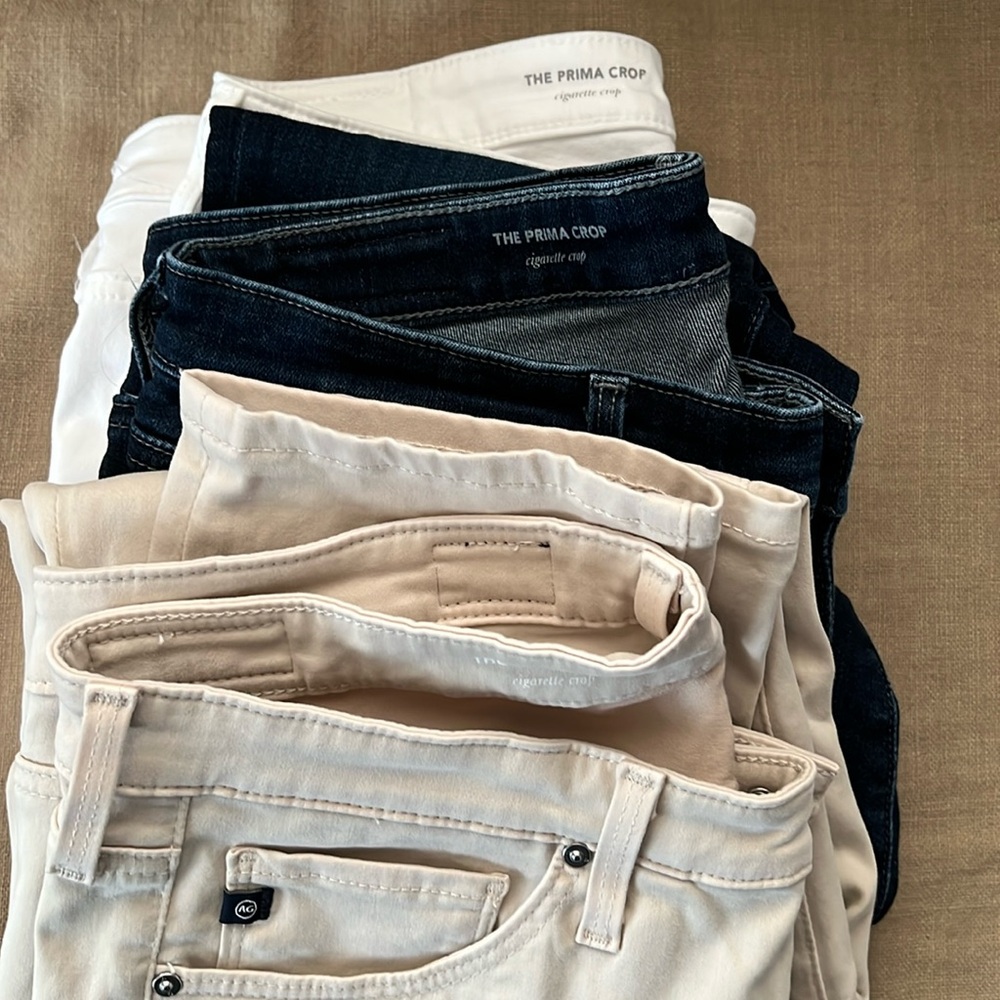 AG JEANS BUNDLE cigarette crop jeans 3 colors size 29